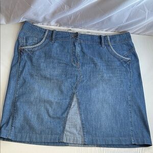 Fat Face Skirt Light Blue Denim Mini